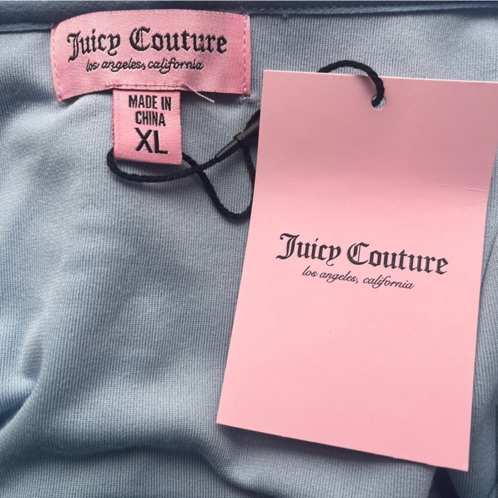 NWT ⚜️🩵⚜️ Juicy Couture Retro Velour Tracksuit Women XL Frosted Blue - Picture 9 of 11